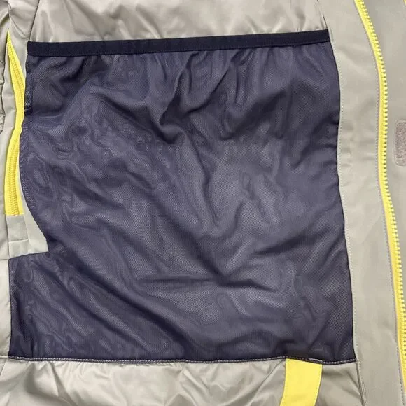 Men’s Sz L Marmot Hooded Elevation Ski Jacket. Yellow & Gray. Insulated.